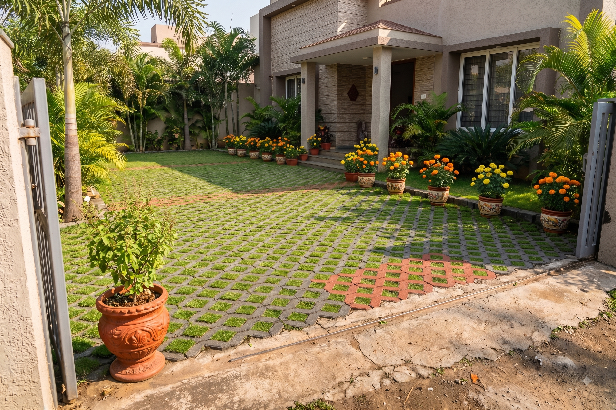 Grass Pavers Installation 1